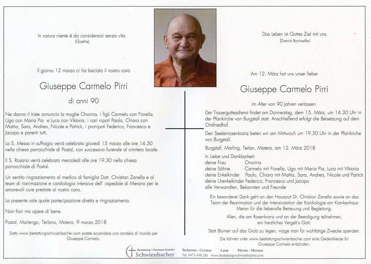 Parte: Giuseppe Carmelo Pirri 