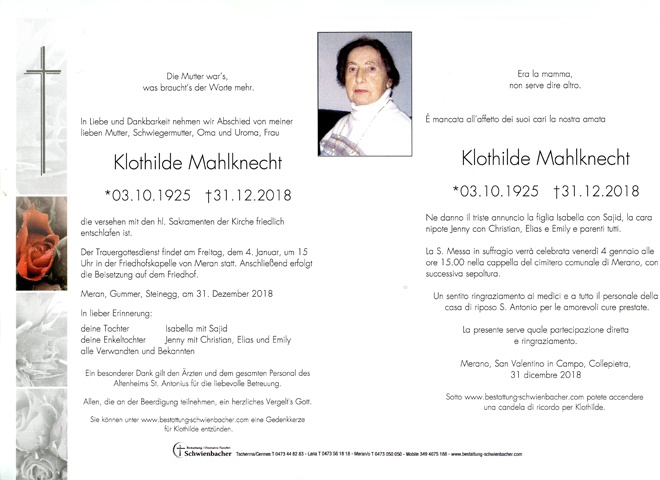 Parte: Klothilde Mahlknecht 