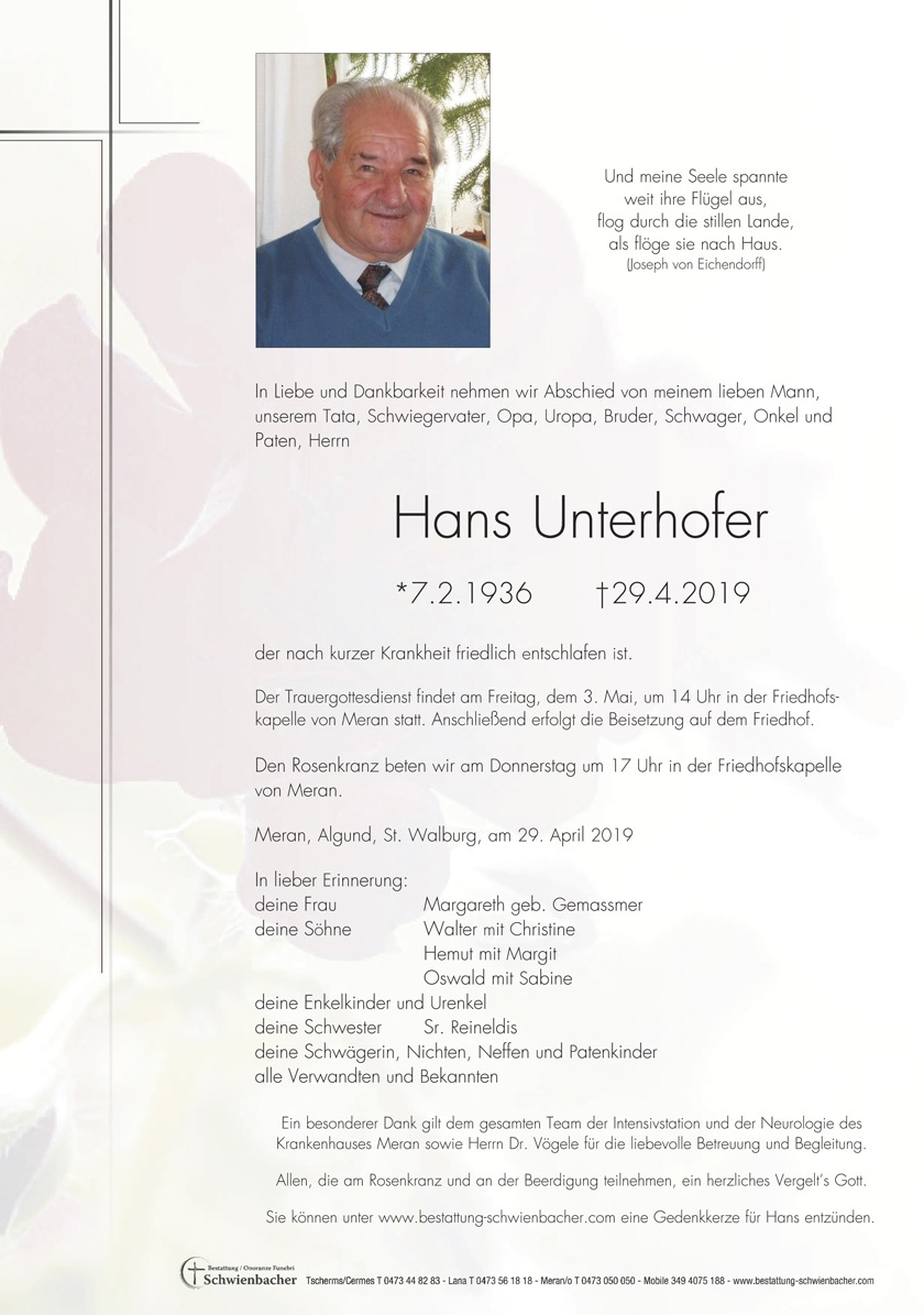 Parte: Hans Unterhofer 