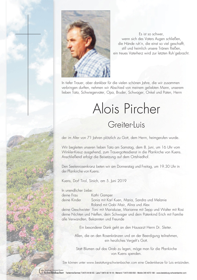 Parte: Alois Jakob Pircher 