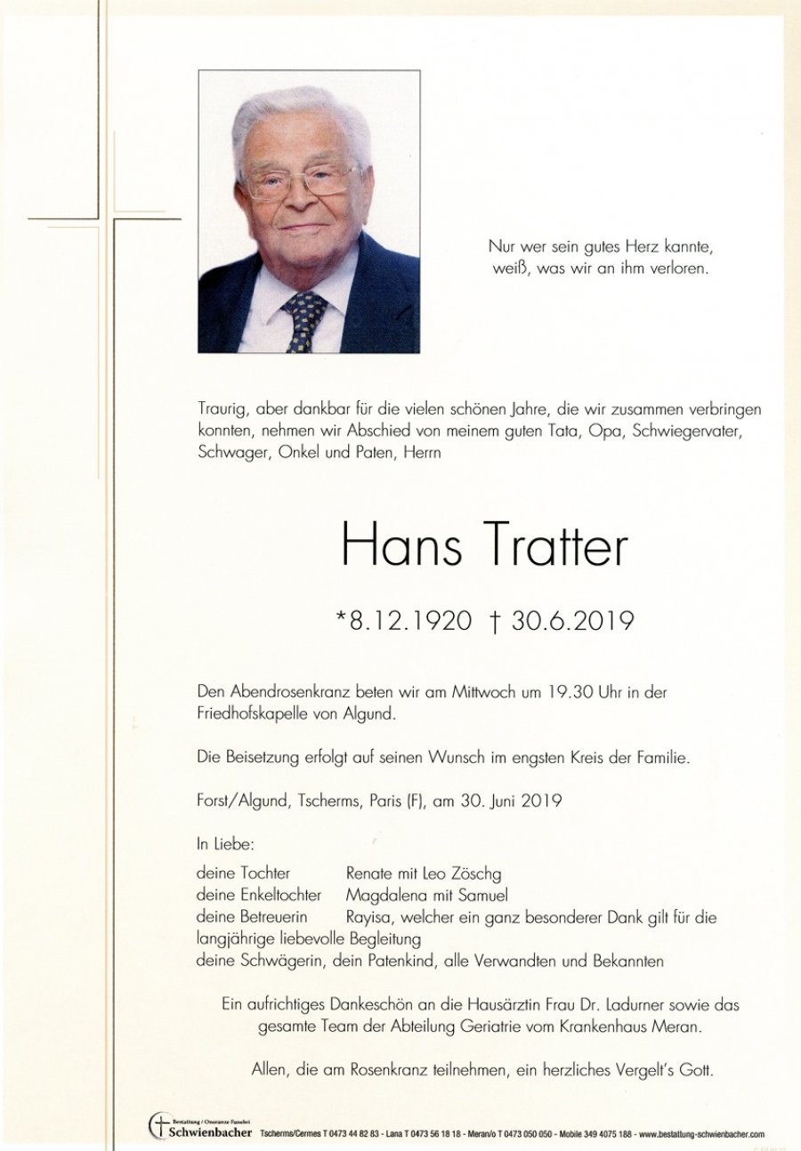 Parte: Hans Tratter