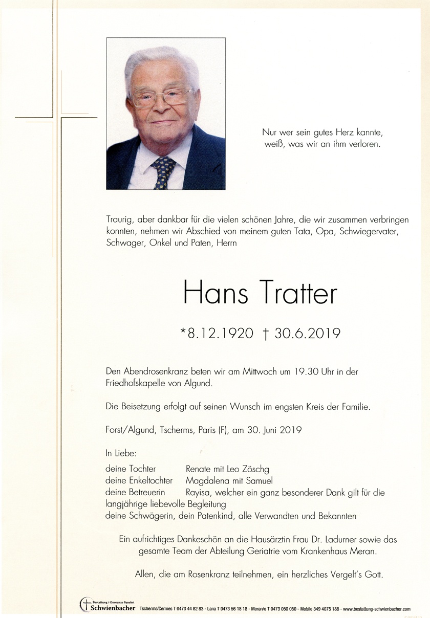 Parte: Hans Tratter 