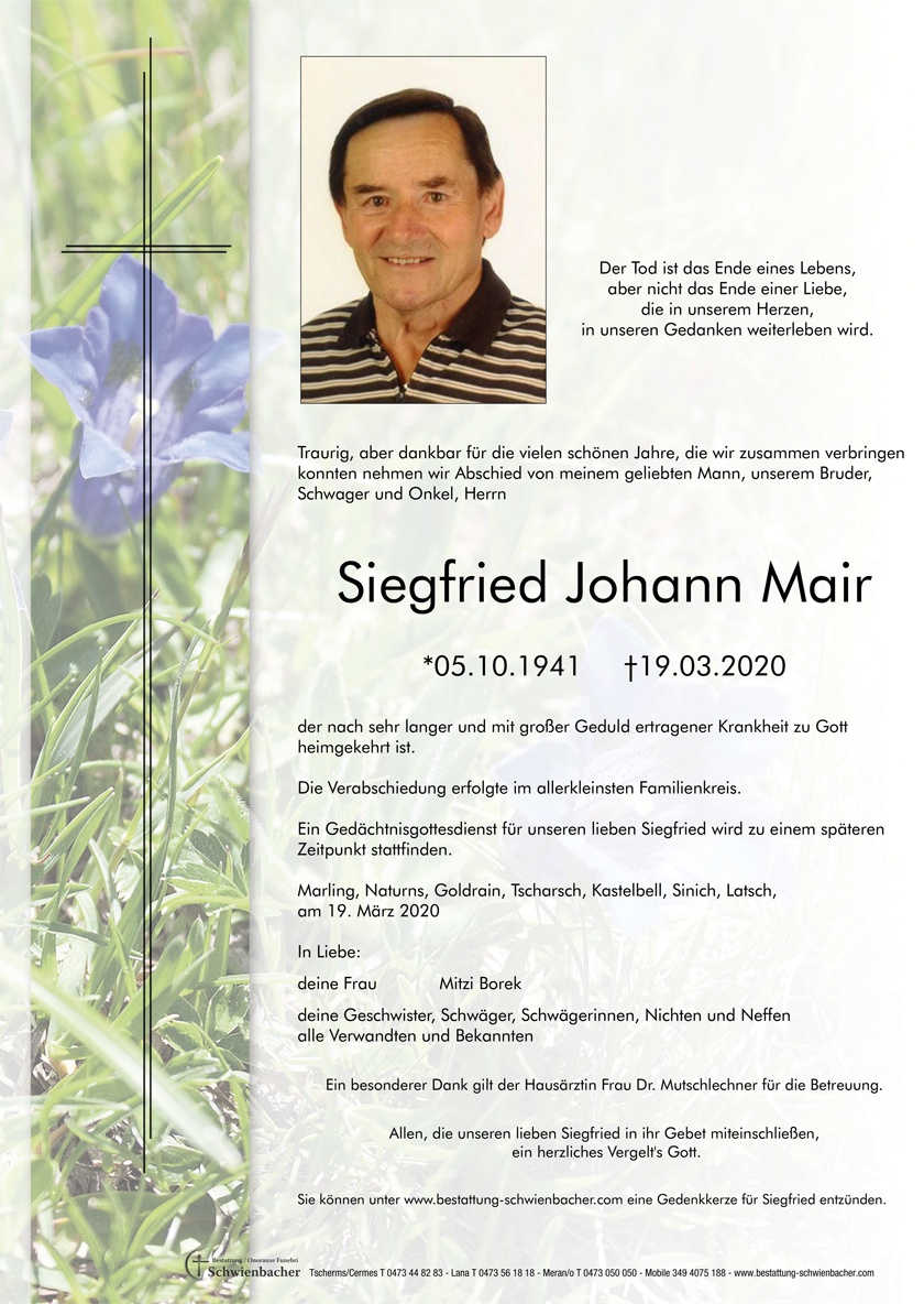 Parte: Siegfried Johann Mair 