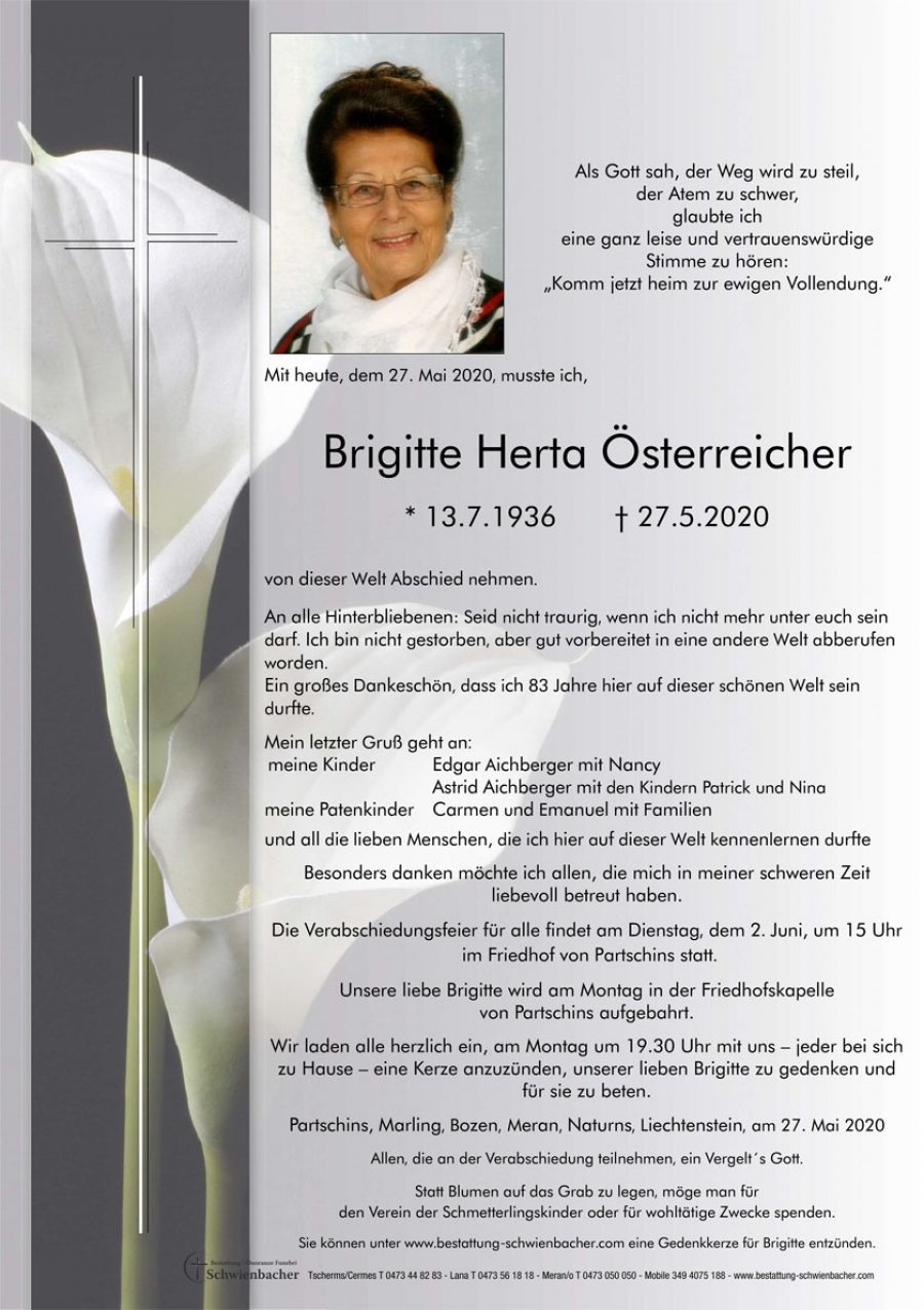 Parte: Brigitte Herta Österreicher