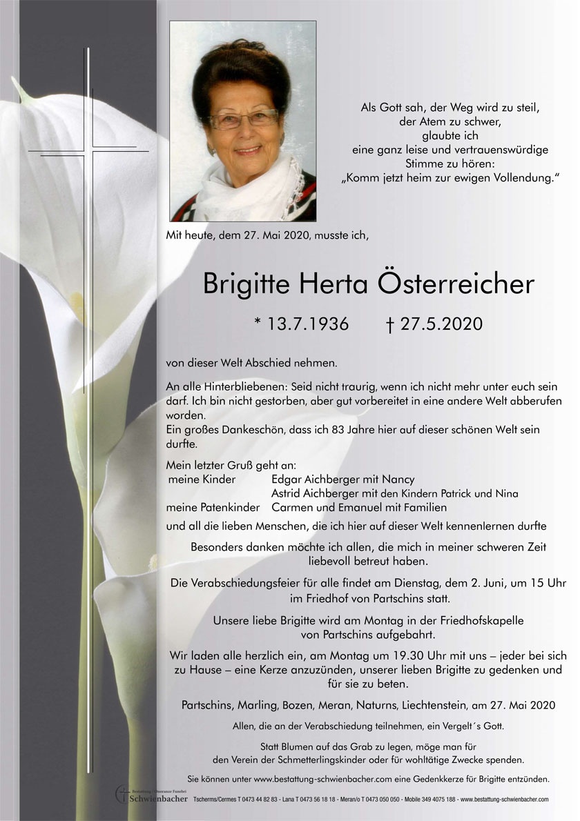 Parte: Brigitte Herta Österreicher 