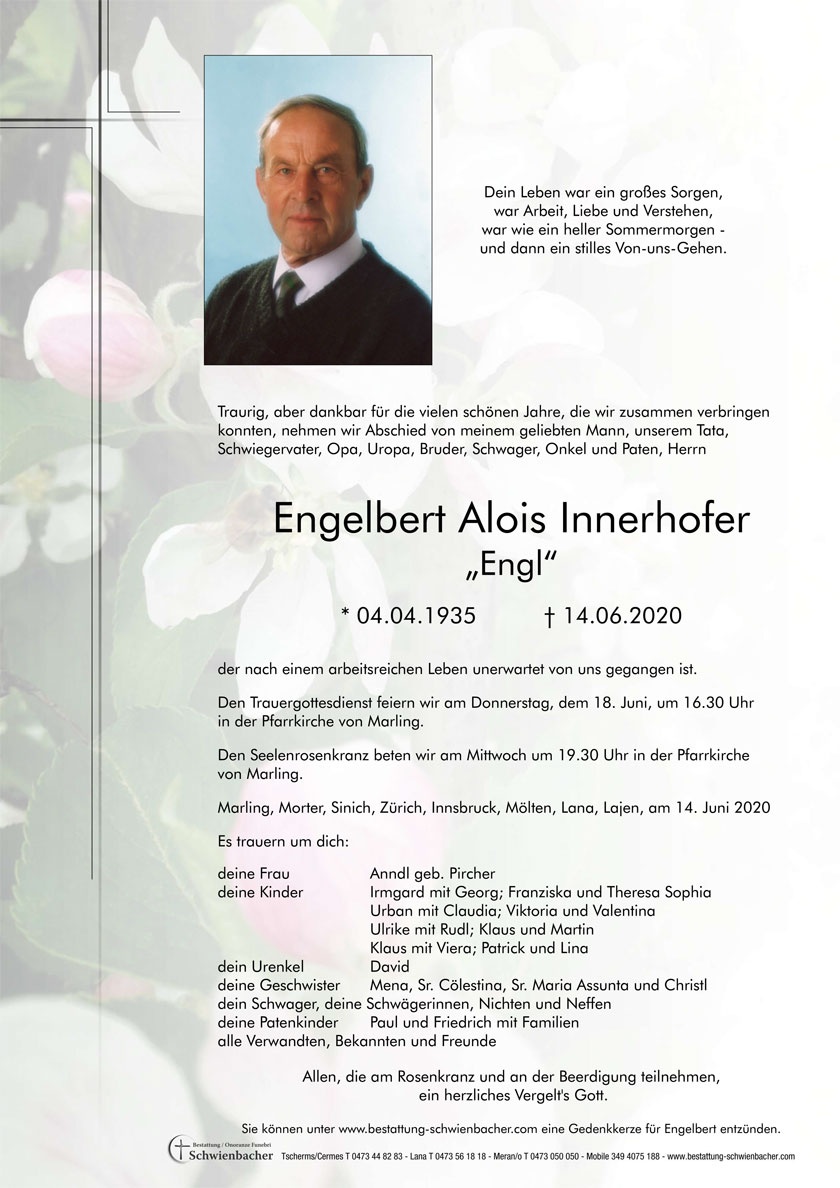 Parte: Engelbert Alois Innerhofer 