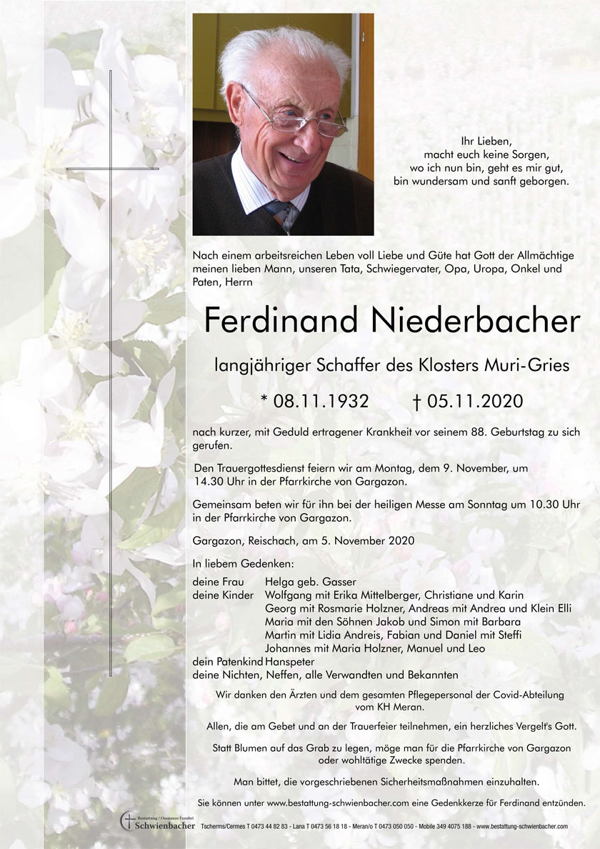 Parte: Ferdinand Niederbacher 