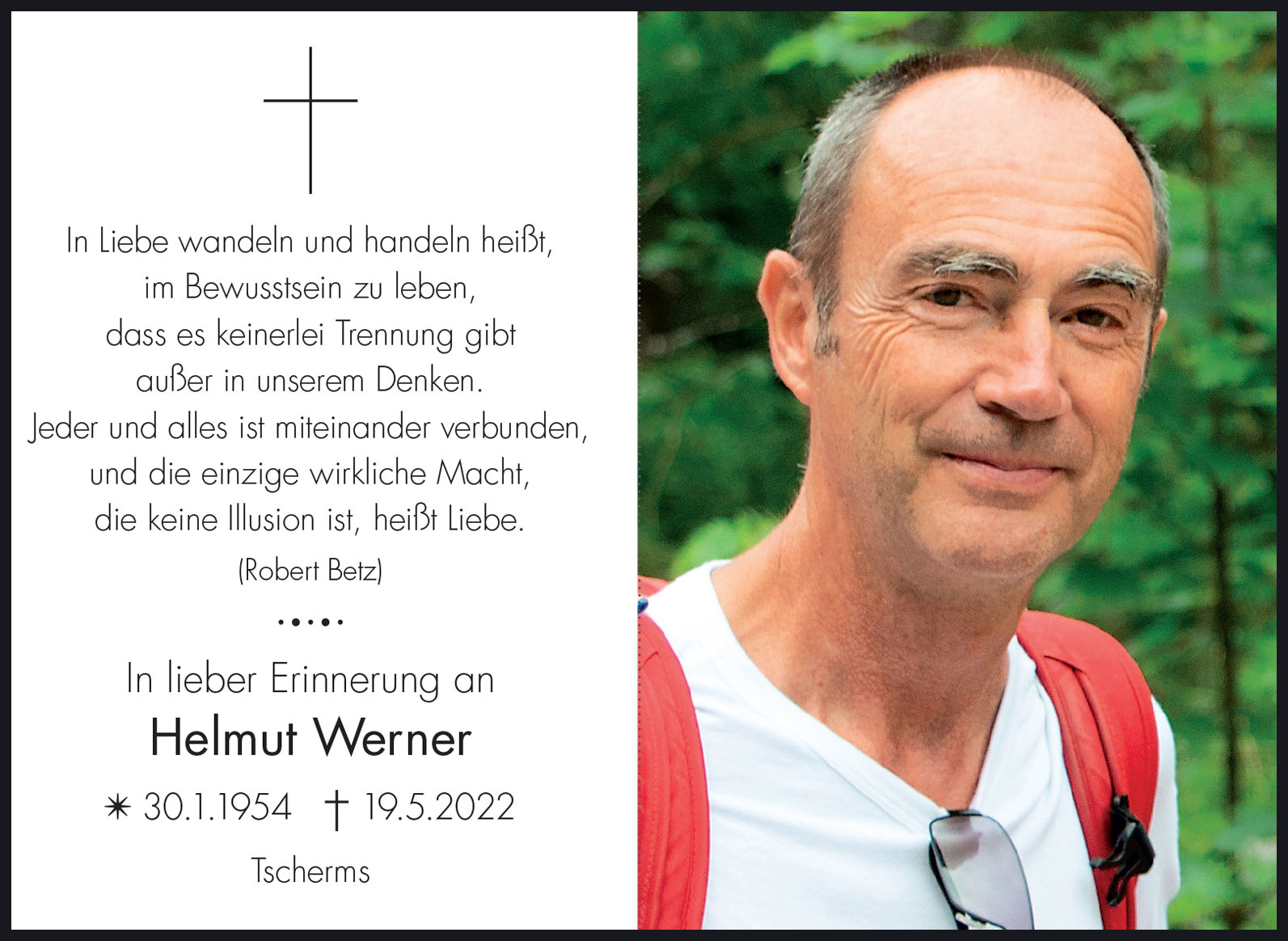 Sterbebild: Helmut Werner