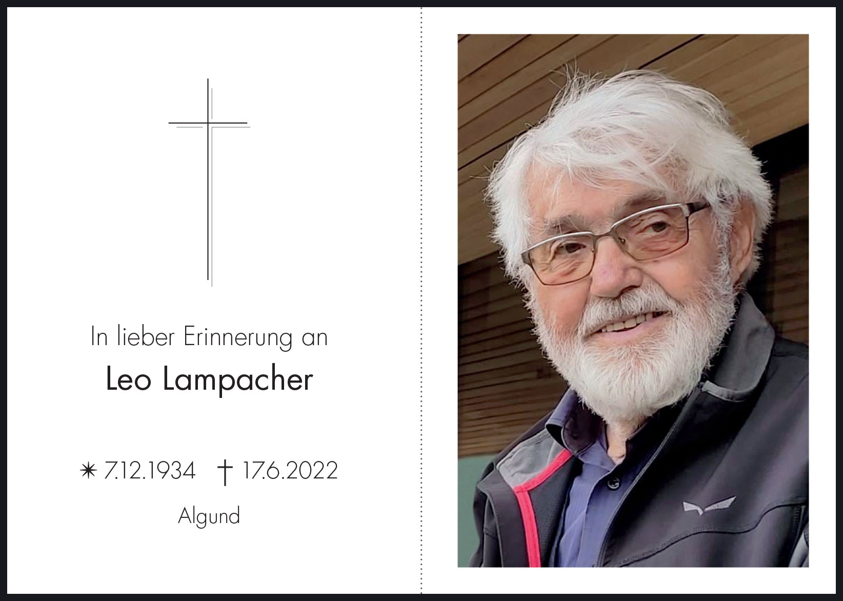 Sterbebild: Leo Lampacher