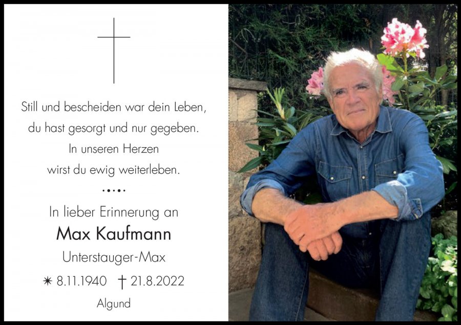 Sterbebild: Max Kaufmann