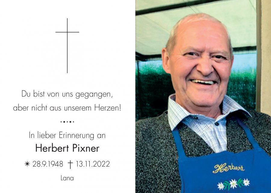 Sterbebild: Herbert Pixner
