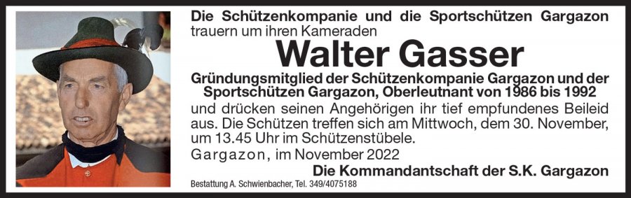 Medien: Walter Gasser