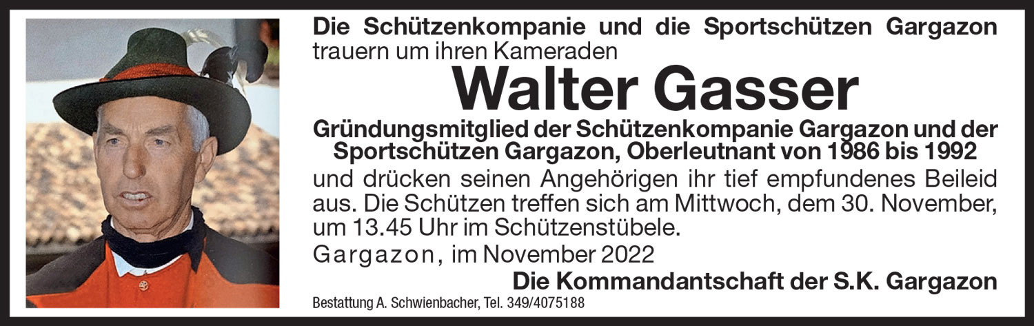 Medien: Walter Gasser