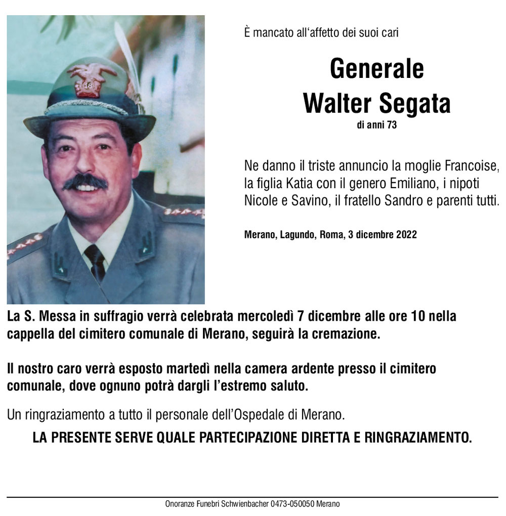 Medien: Generale Walter Segata