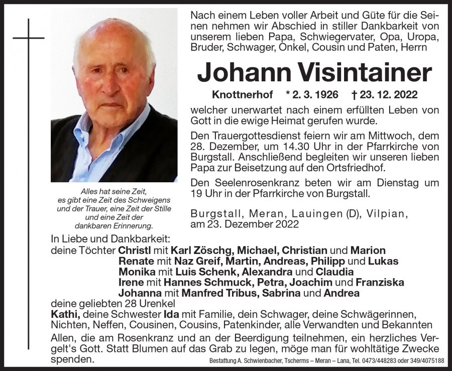 Medien: Johann Visintainer