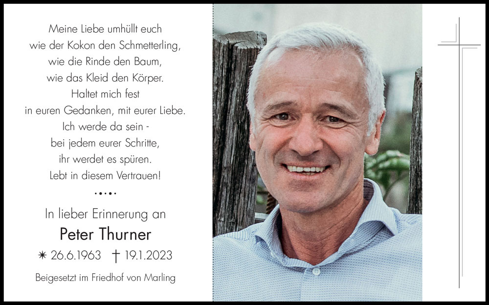 Sterbebild: Peter Thurner