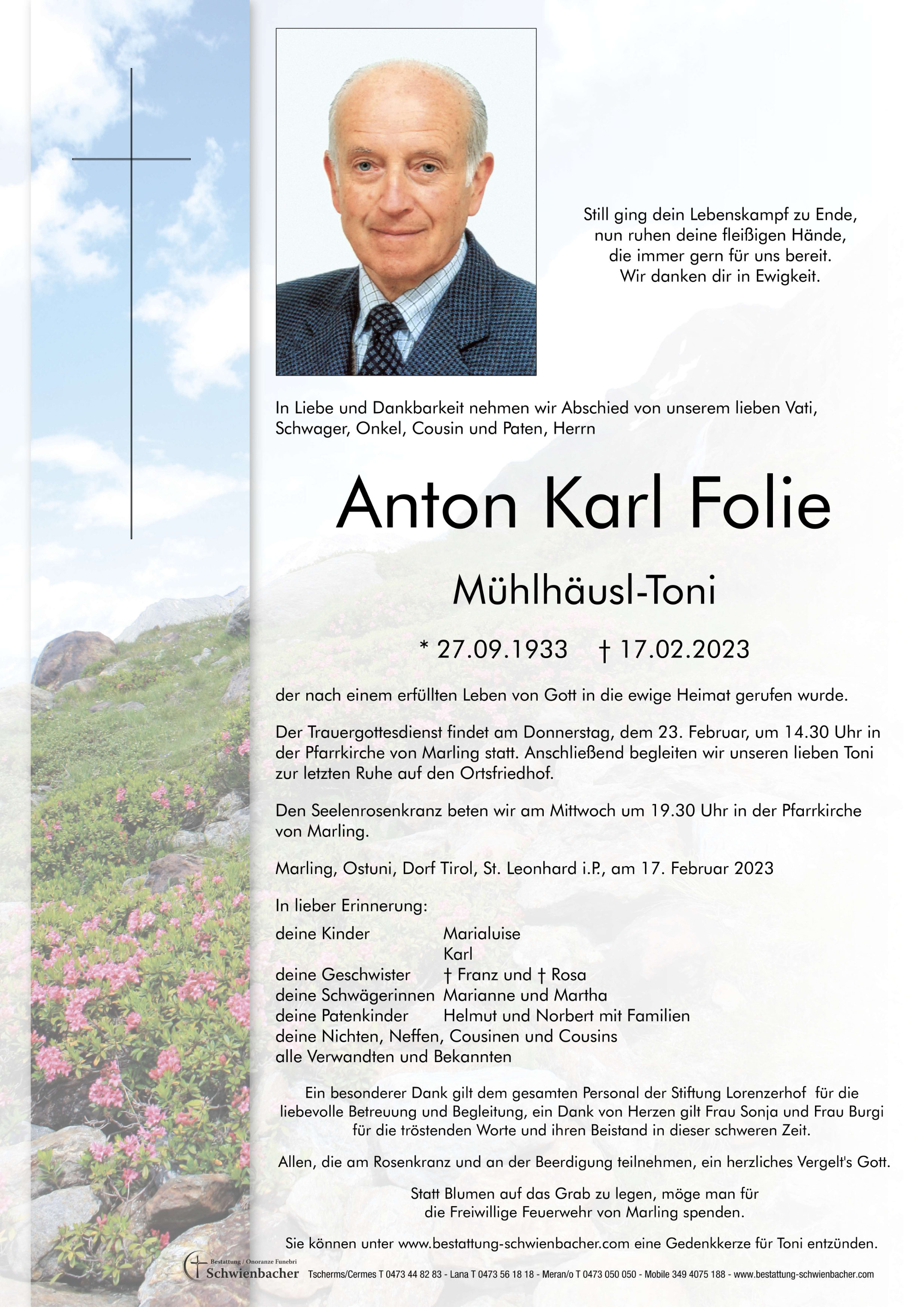 Parte: Anton Karl Folie 