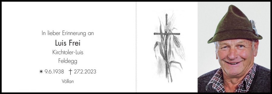 Sterbebild: Luis Frei