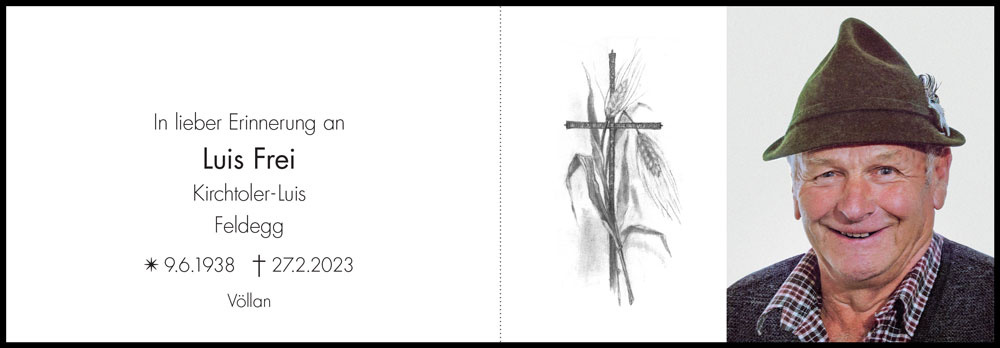 Sterbebild: Luis Frei