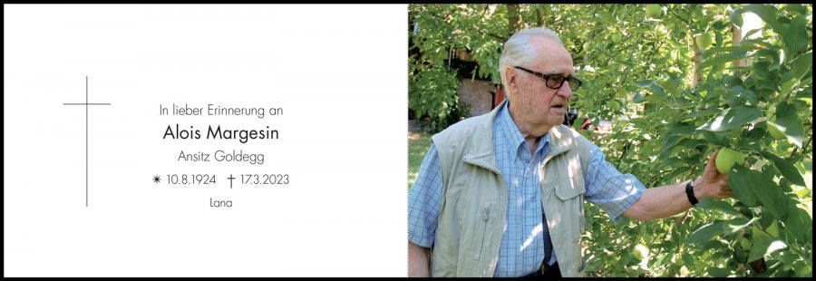 Sterbebild: Alois Margesin