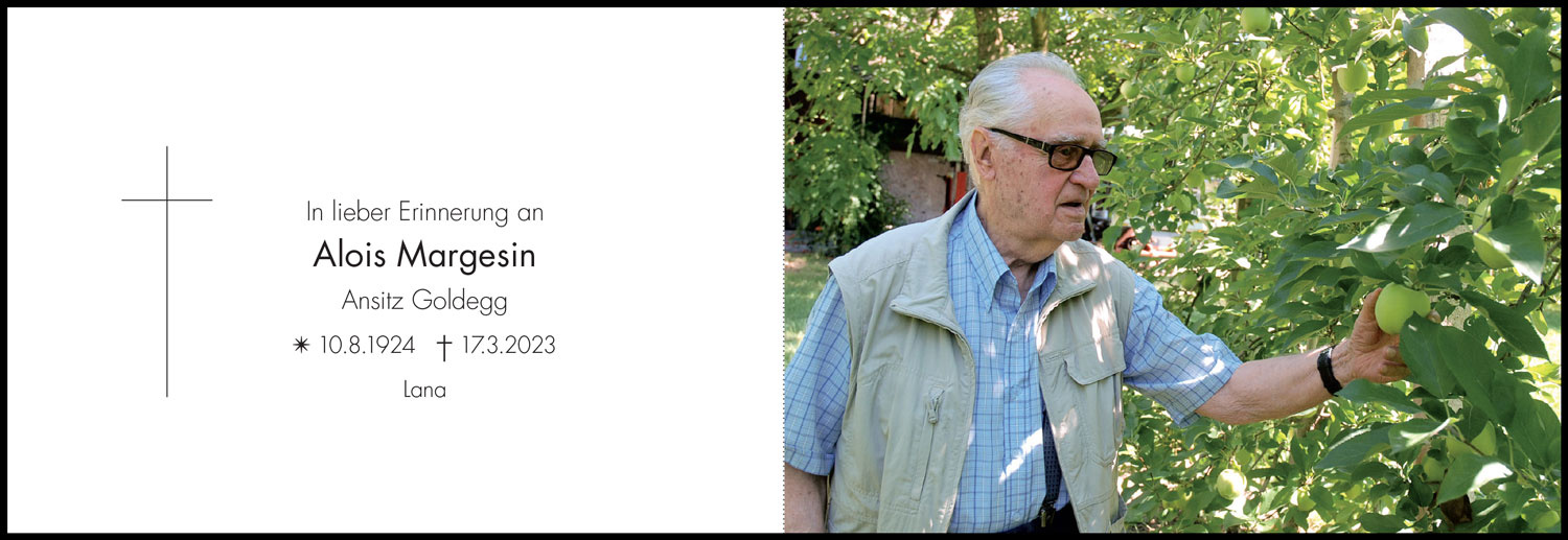 Sterbebild: Alois Margesin