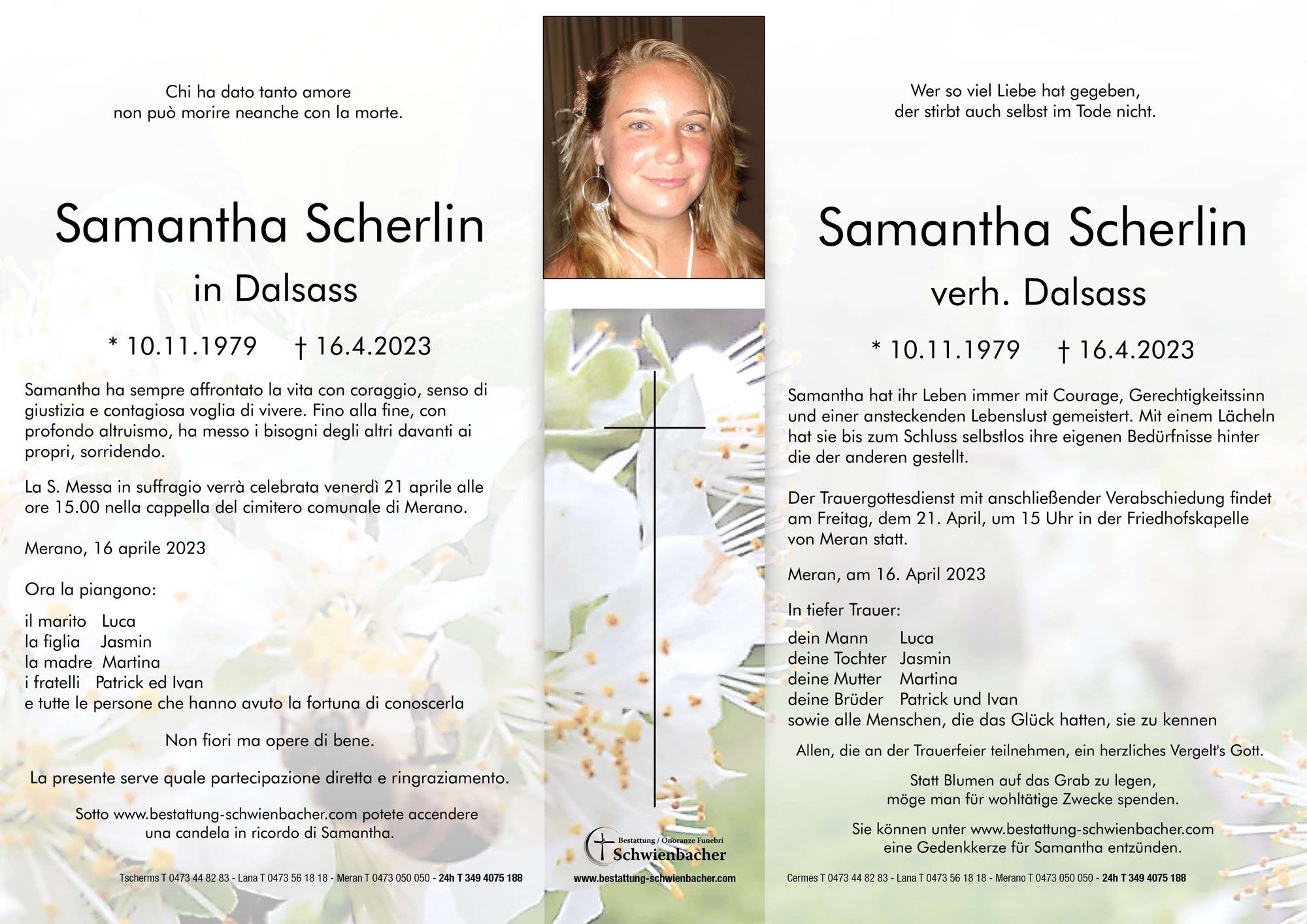 Parte: Samantha Scherlin in/verh. Dalsass 