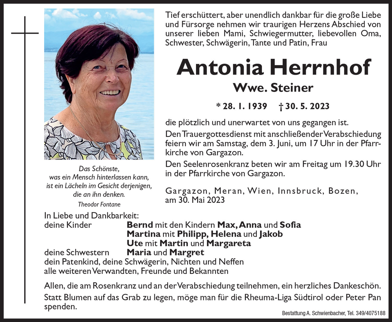 Medien: Antonia Wwe. Steiner geb. Herrnhof