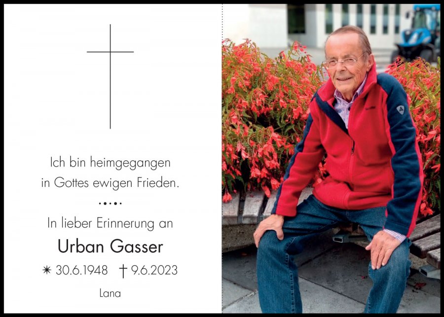 Sterbebild: Urban Gasser