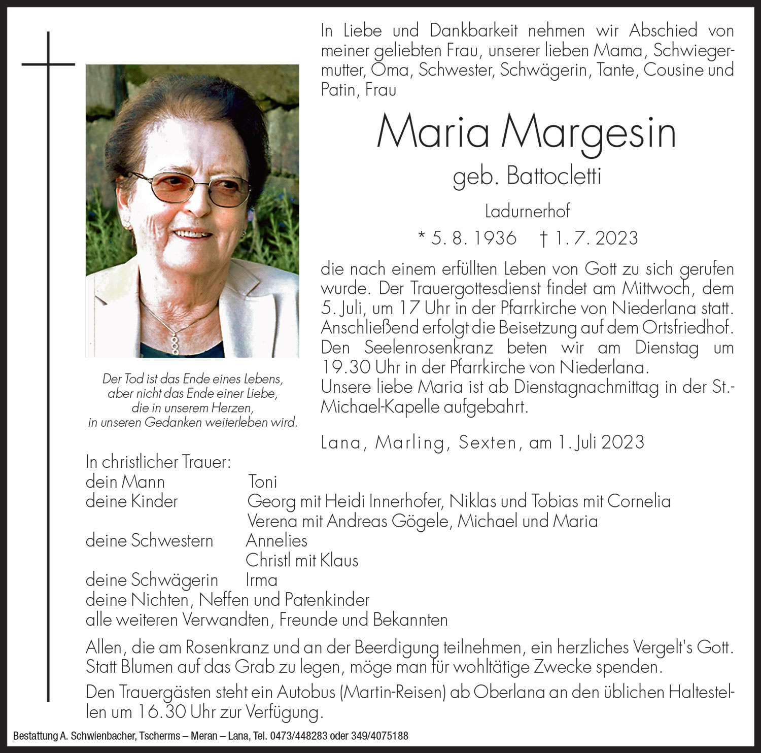 Medien: Maria Margesin geb. Battocletti