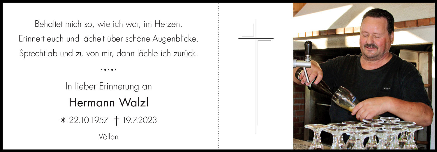 Sterbebild: Hermann Walzl
