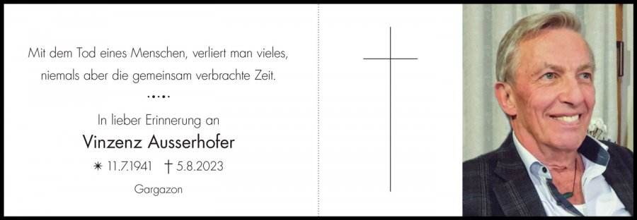 Sterbebild: Vinzenz Ausserhofer