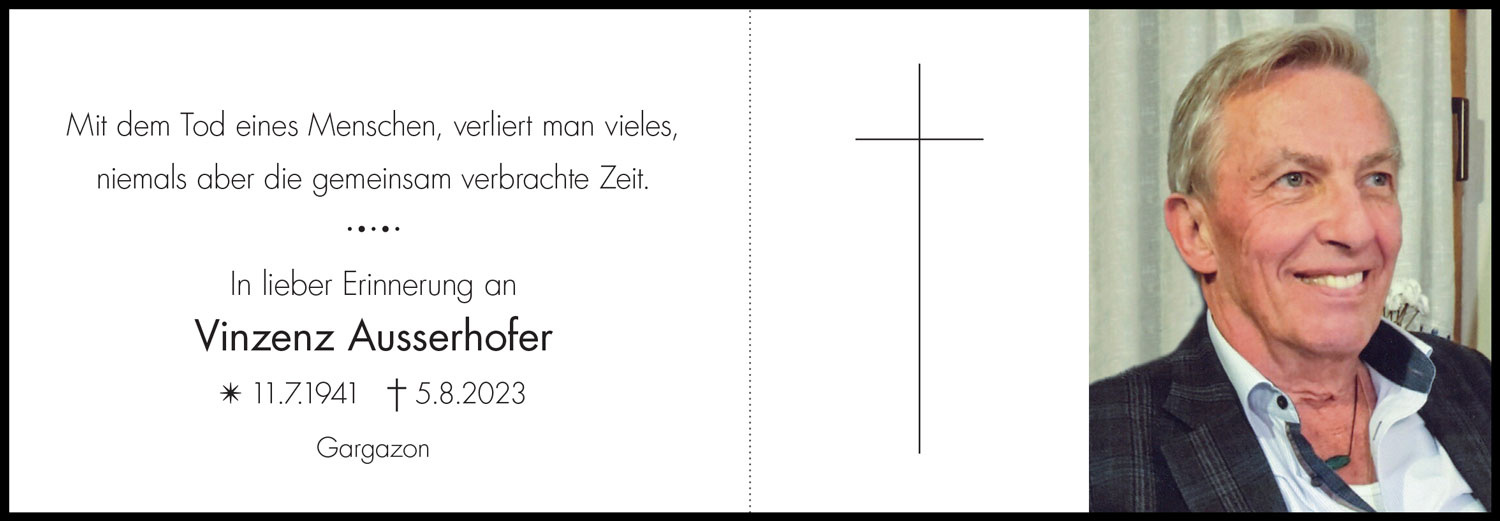 Sterbebild: Vinzenz Ausserhofer