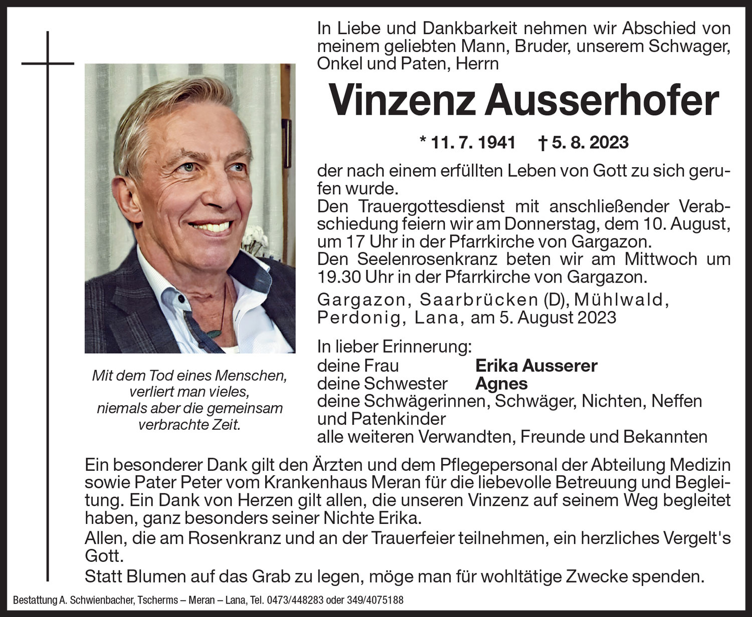 Medien: Vinzenz Ausserhofer