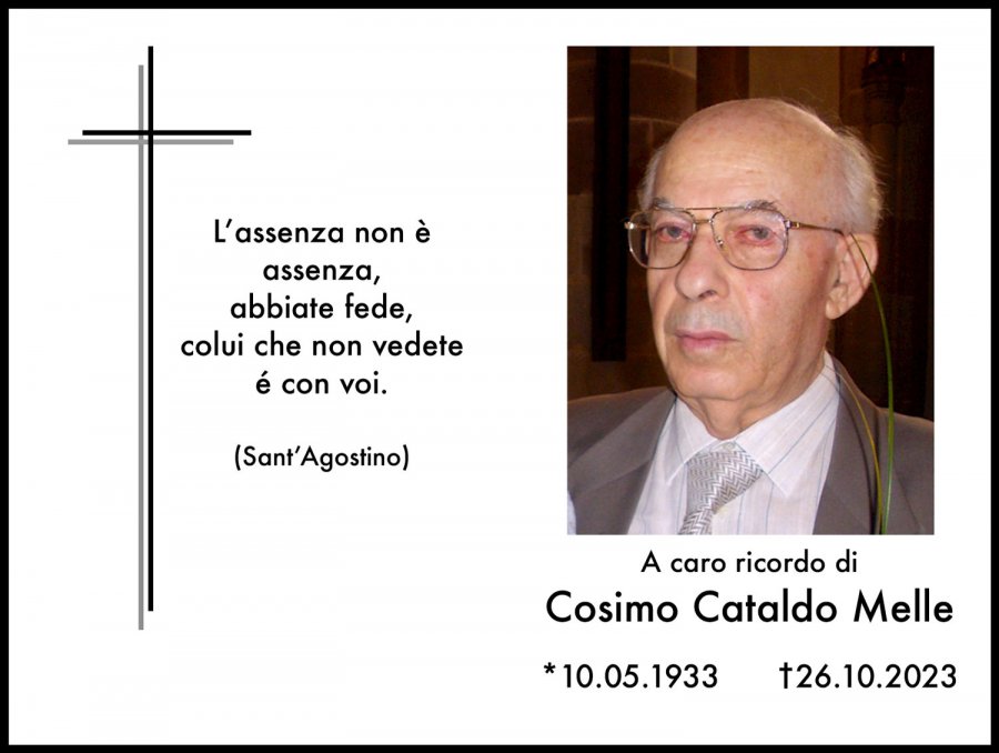 Sterbebild: Dott. Cosimo Cataldo Melle