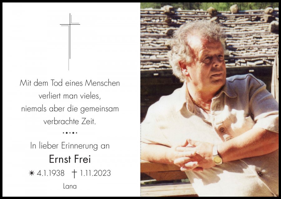 Sterbebild: Ernst Frei