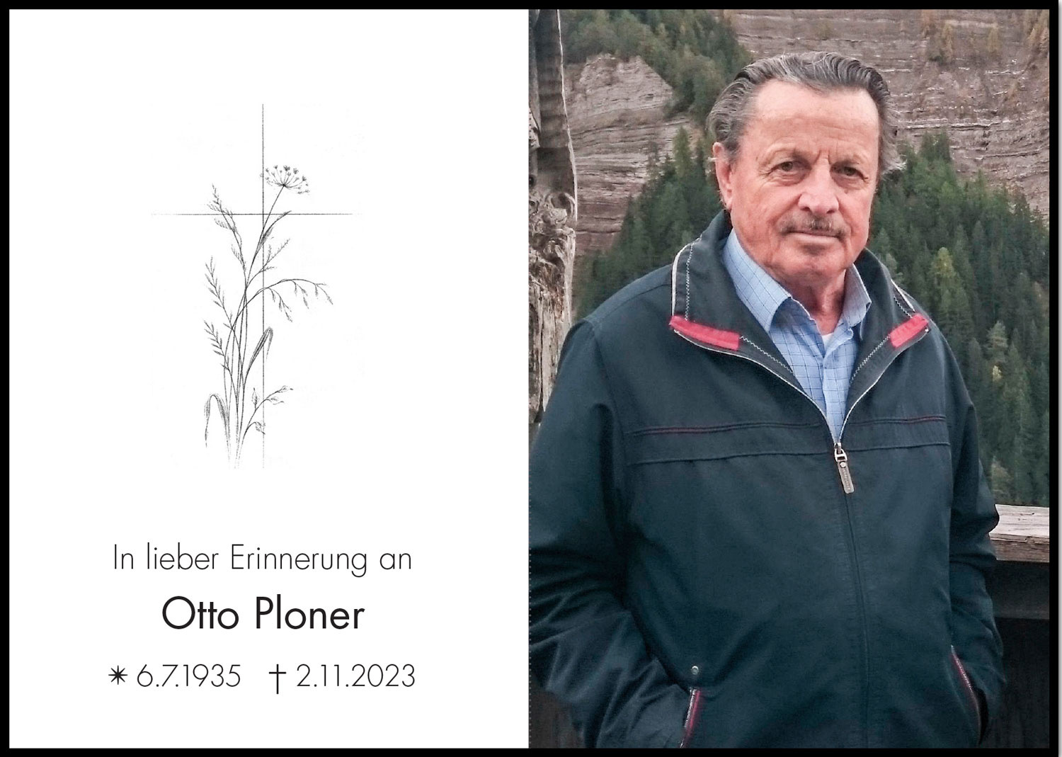 Sterbebild: Otto Ploner