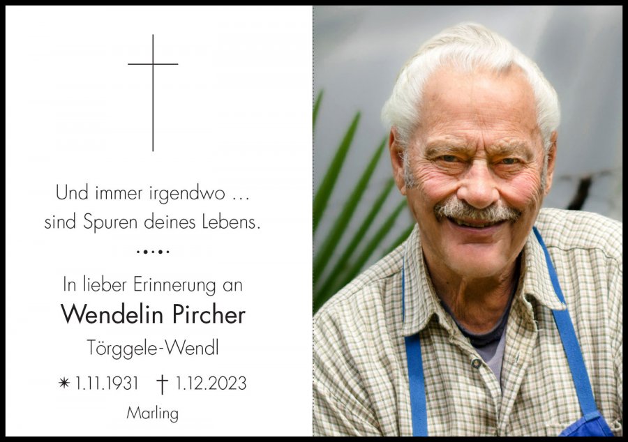 Sterbebild: Wendelin Pircher