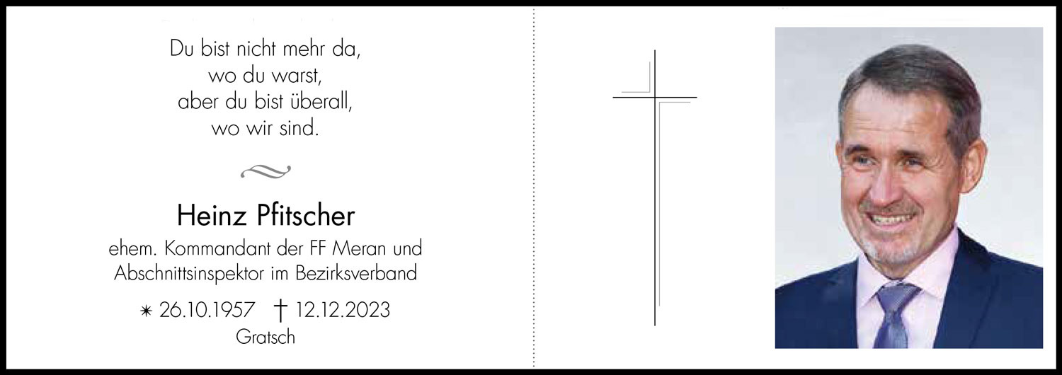 Sterbebild: Heinz Pfitscher