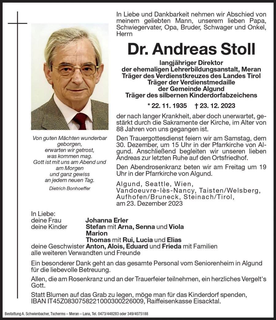 Medien: Dr. Andreas Stoll