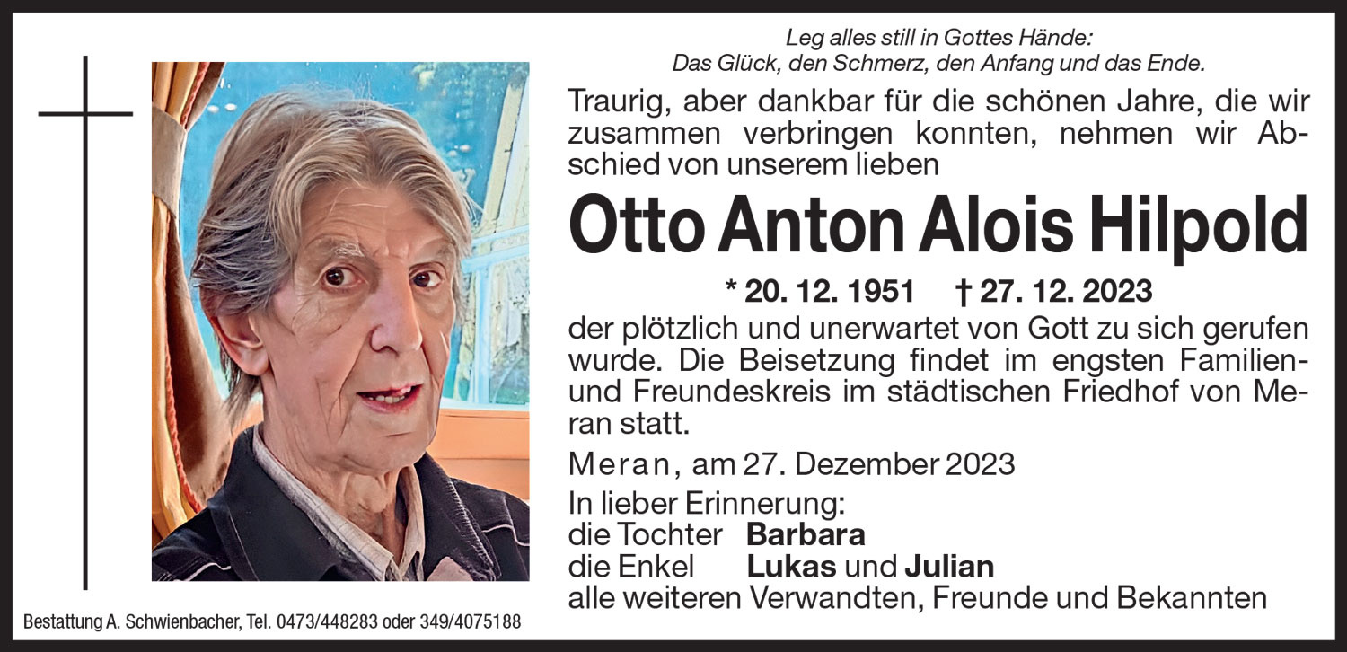 Medien: Otto Anton Alois Hilpold