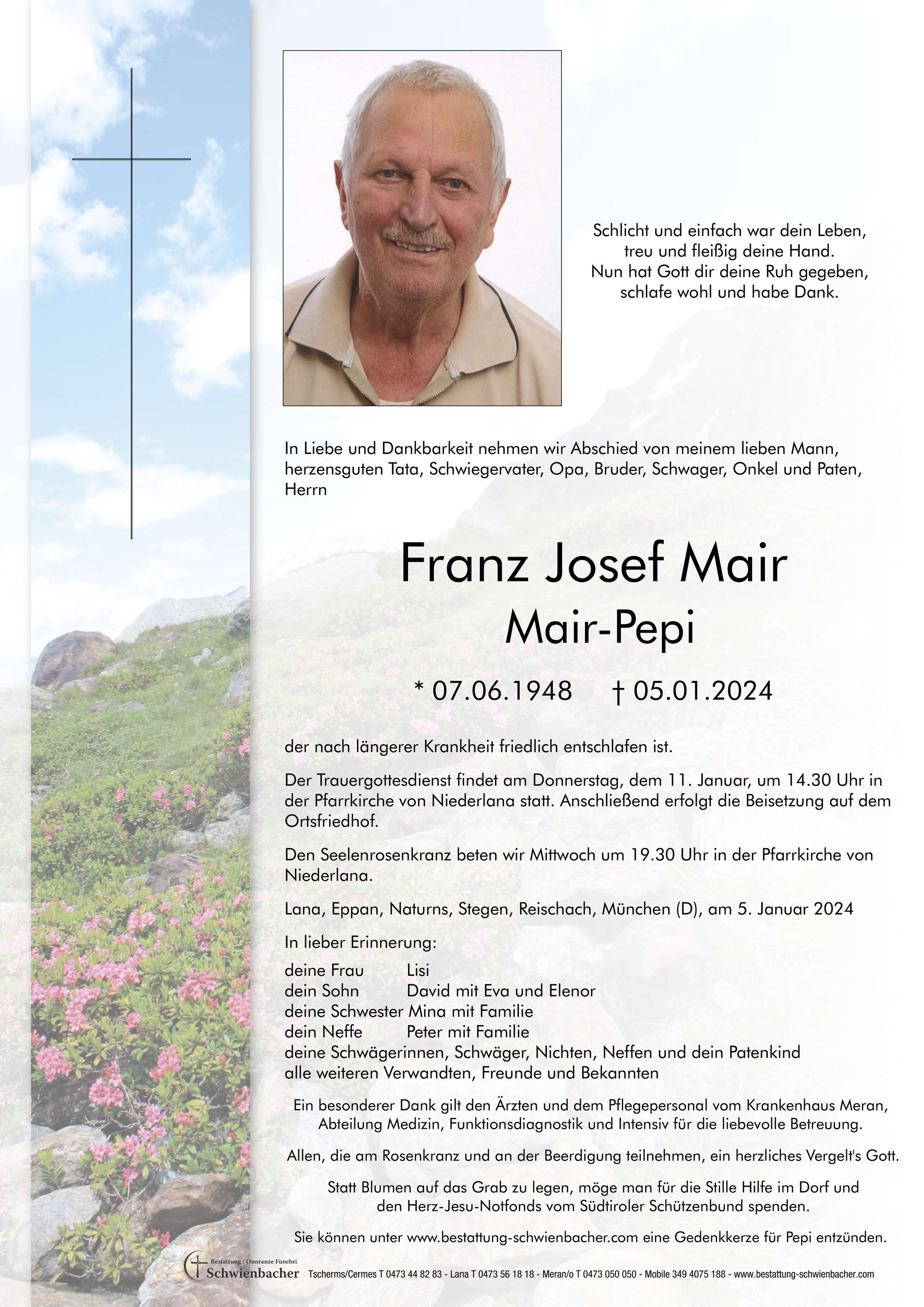 Parte: Franz Josef Mair 