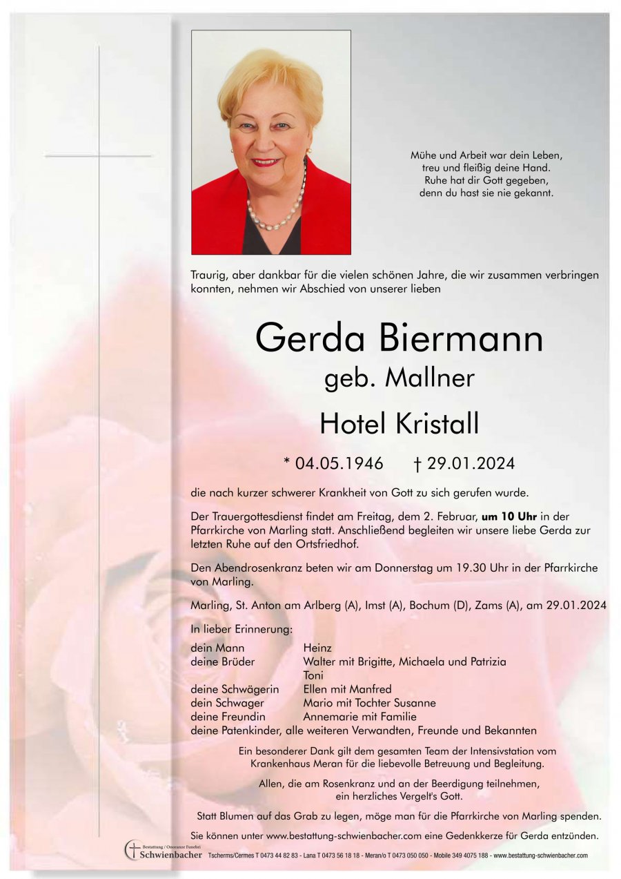 Parte: Gerda Biermann geb. Mallner