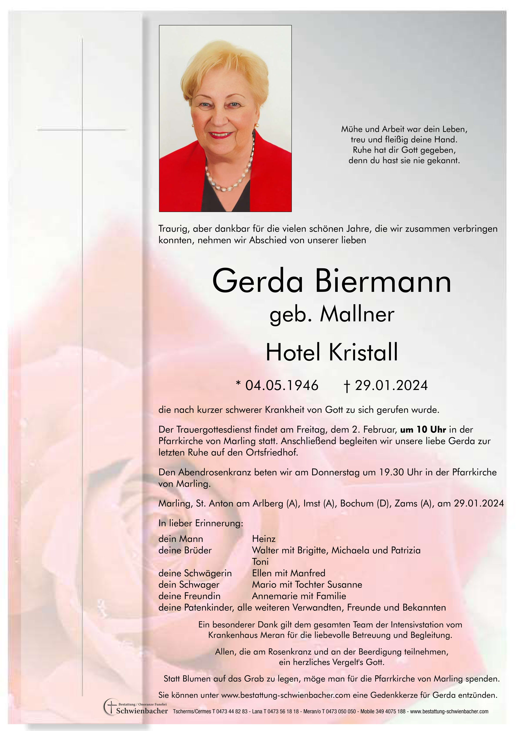 Parte: Gerda Biermann geb. Mallner 