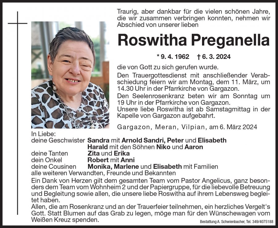 Medien: Roswitha Preganella