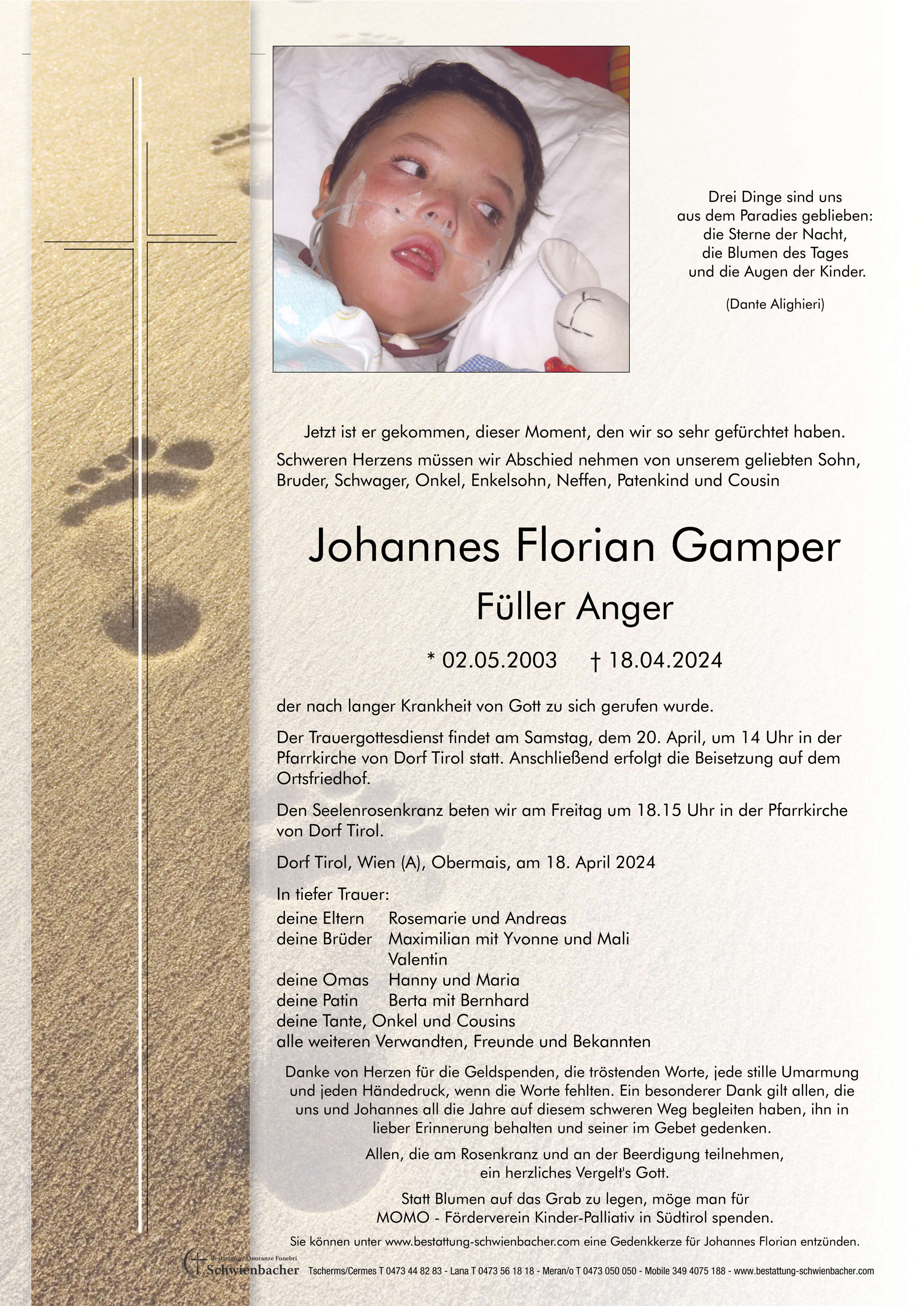 Parte: Johannes Florian Gamper 