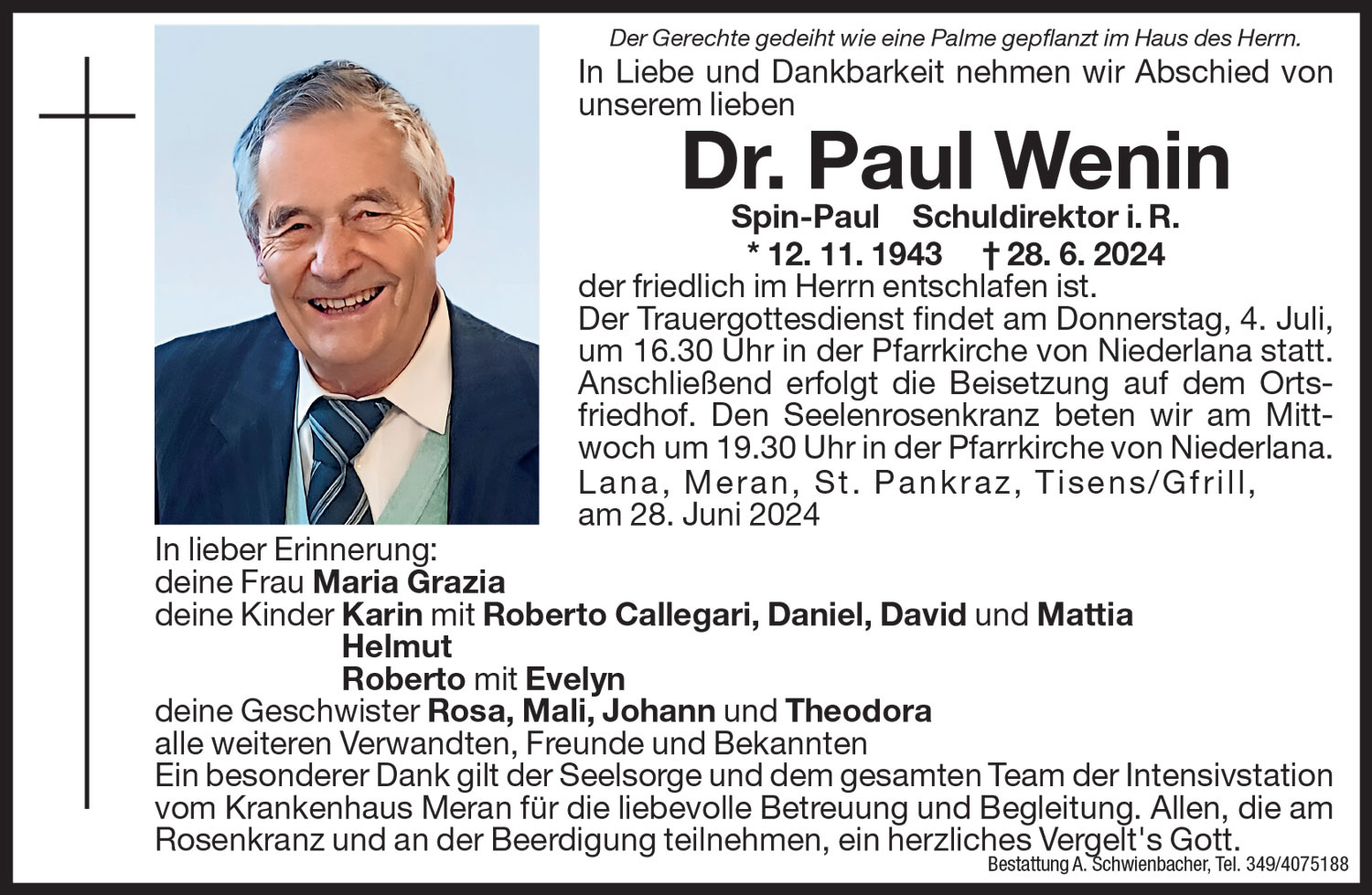 Medien: Dr. Paul Wenin