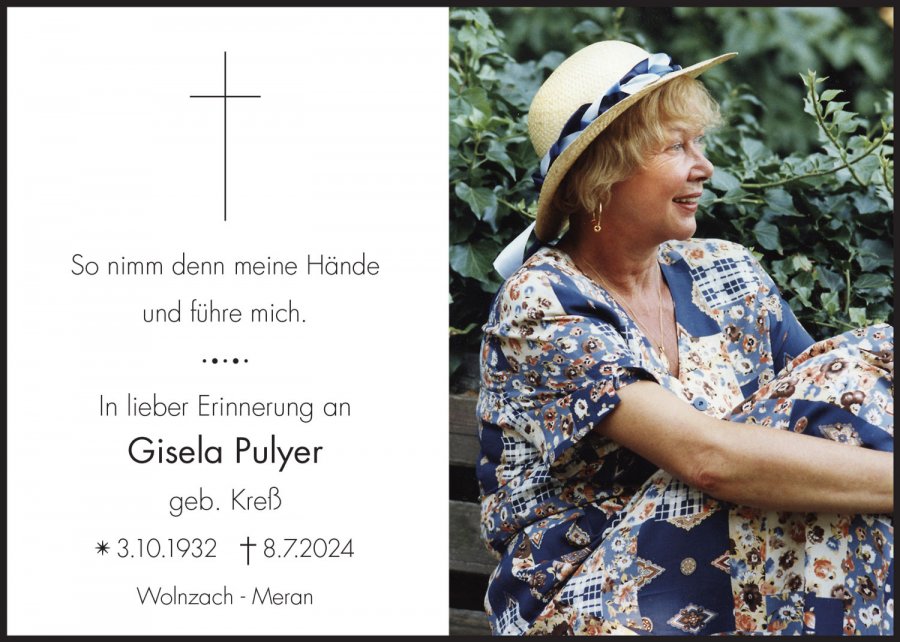 Sterbebild: Gisela Pulyer geb. Kreß