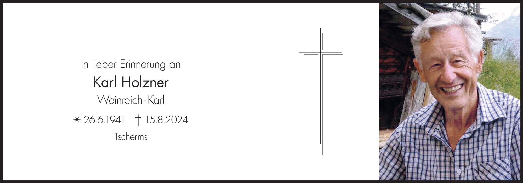Sterbebild: Karl Holzner