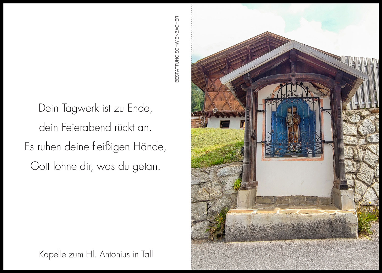 Sterbebild: Walter Karlegger