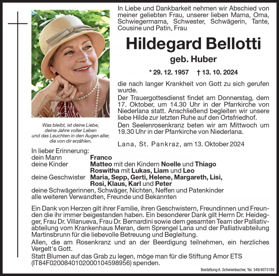 Medien: Hildegard Bellotti geb. Huber